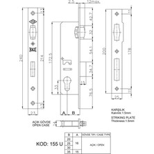 Kale 155 U Kale Silindirli Gömme Kilit