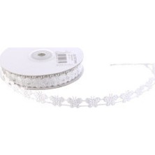 Hayaller Dükkanı Kurdela Kelebekli Simli 2cm Beyaz PK:20YARD0