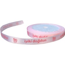 Hayaller Dükkanı Kurdela Iyiki Doğdun Yazılı 1cm 100MT Pembe P10