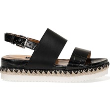 Nine West Brownı 1fx Siyah Kadın Kalın Tabanlı Sandalet