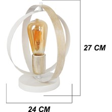 Venon Aydınlatma Melodi Masa Lambası Camı Metal Krem Sarı Patine