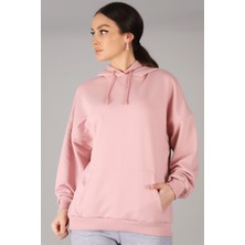 Sweetness Kadın Pudra Kapüşonlu Sweatshirt