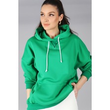 Sweetness Kadın Yeşil Kapüşonlu Sweatshirt