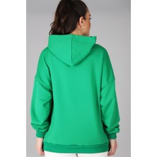 Sweetness Kadın Yeşil Kapüşonlu Sweatshirt
