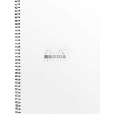 Rhodia RD193001 Basic A4 cm Kareli 80 Sayfa Spiralli Beyaz Kapak Defter 22,5X29,7 cm