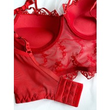Gece İncisi Kırmızı Destekli Bralet Takım