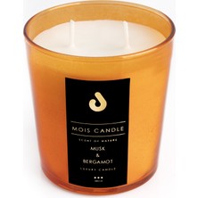 Mois Candle Musk & Bergamot Meyve Kokulu  Çift Fitilli  365 gr Bardak Mum