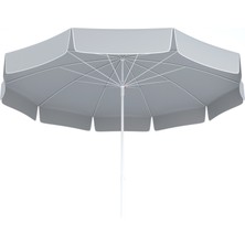 Tevalli Parasols 200 cm Lüks Polyester Plaj Şemsiye - Gümüş Gri