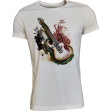 Raf Coll Unisex Slim Fit  Beyaz Ön Dijital Baskılı  T-Shirt
