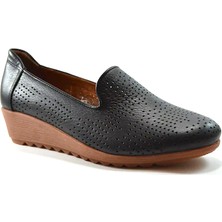 Beety MC.360 Hakiki Deri Siyah Dolgu Ortapedik Kadın Ayakkabı