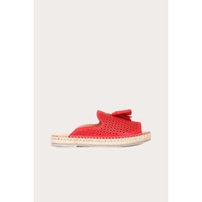 Bueno Shoes Kırmızı Deri Kadın Düz Terlik