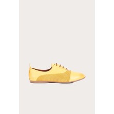 Bueno Shoes Sarı Deri Kadın Düz Ayakkabı