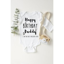 Limon Bebek Beyaz Doğum Günün Kutlu Olsun Babacığım Çıtçıtlı Body