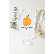 Limon Bebek Beyaz Portakal Uzun Kollu Çıtçıtlı Body
