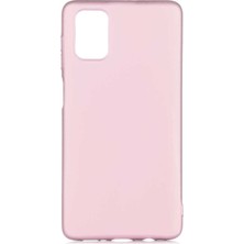 Case 4U Samsung Galaxy M51 Kılıf Klasik Mat Renkli Yumuşak Premier Silikon Rose Gold