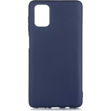 Case 4U Samsung Galaxy M51 Kılıf Klasik Mat Renkli Yumuşak Premier Silikon Lacivert