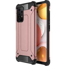 Caseart Samsung Galaxy A52 Kapak Çift Katmanlı Zırh Tank Kılıf Rose Gold