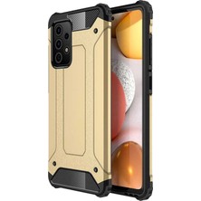 Caseart Samsung Galaxy A72 Kapak Çift Katmanlı Zırh Tank Kılıf Gold
