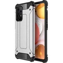 Caseart Samsung Galaxy A72 Kapak Çift Katmanlı Zırh Tank Kılıf Gri