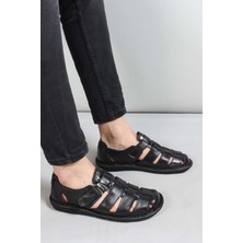 Imershoes  Deri Erkek Terlik Sandalet Ayakkabı