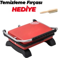 Dökümix Döküm Organik Tost Makinesi Ev Tipi Kırmızı 1800W FIRÇALI