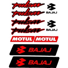 Monero Bajaj Pulsar Sticker (Etiket) Seti Kırmızı A4 Boyut