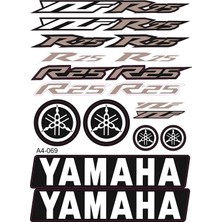 Monero Yamaha Yzf R25 Sticker Yazı Seti Beyaz