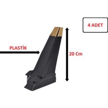 Hobbi Elmas Ayak- Koltuk-Kanepe-Tv Ünitesi Ayağı -Plastik Mobilya Ayağı -Siyah- 20 cm - 4 Adet