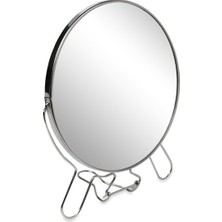 Mbois Büyüteçli Çift Taraflı Ayaklı Metal Oval Makyaj Aynası (6 Inç)