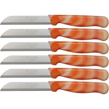 Solingen Mermer Desenli Turuncu 6’lı Meyve Bıçağı Seti