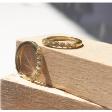 Latif Kuyumcu 14 Ayar Altın Düz Taşlı Halka Küpe 37E14YXX