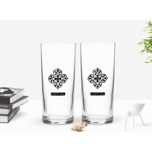 Bk Kişiye Özel Renkli Baskılı İsimli Tasarımlı 2'li Rakı Bardağı SETI-119