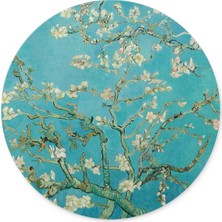 Wuw Van Gogh Almond Blossom Badem Ağacı Yuvarlak Kaymaz Taban Mouse Pad