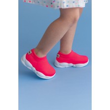 First Step Ultra Hafif Memory Foam Iç Taban Çocuk Triko Spor Ayakkabı Neon PEMBE-M-1002