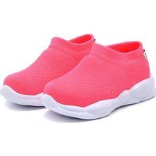 First Step Ultra Hafif Memory Foam Iç Taban Çocuk Triko Spor Ayakkabı Neon PEMBE-M-1002