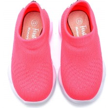 First Step Ultra Hafif Memory Foam Iç Taban Çocuk Triko Spor Ayakkabı Neon PEMBE-M-1002