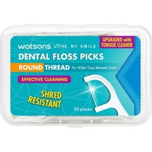 Watsons Round Thread Dental Floss Picks 50 Adet