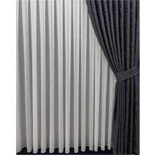 Keten Titi Ince Yağmur Desenli 1-3 Sık Pileli Tül Perde 150 x 200 cm