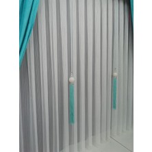 Zincir Desenli Etekleri Kurşunlu 1-2,5 Normal Pileli Tül Perde 100 x 260 cm