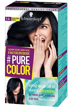 Shwarzkopf Pure Color Jel Saç Boyası 1.4 Siyah Üzüm Reçeli