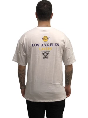 Amor Man Los Angeles Lakers Baskılı Yüzde Yüz Pamuk Oversize Güneşe Dayanıklı Trend Erkek Tshirt