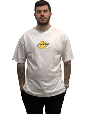 Amor Man Los Angeles Lakers Baskılı Yüzde Yüz Pamuk Oversize Güneşe Dayanıklı Trend Erkek Tshirt