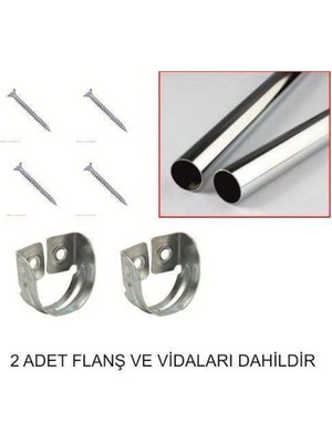 ATSIZ AKSESUAR 0-50 cm Arası Askı Borusu ve 2 Adet 2 Delikli Flanş Montaj Vidaları Dahil