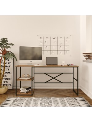 Robin Home Atlantis Ofis Büro Çalışma Masası Bilgisayar Masası Laptop Masası RAFLI160CM AS29-A Çam