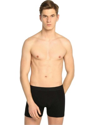 Tutku Erkek Siyah Elastan Likralı Boxer 3'lü Paket