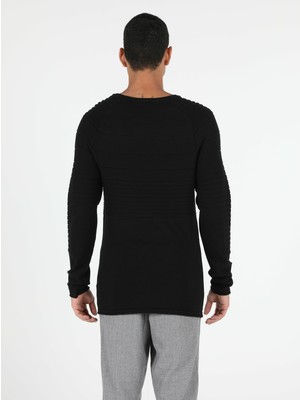 Colin's Slim Fit Bisiklet Yaka Erkek Siyah Kazak