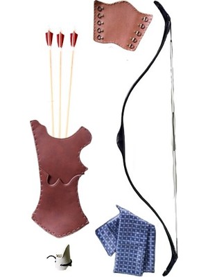 Konuralp Okçuluk Geleneksel Okçuluk Başlangıç Seti (Tirkeş +3 Ok +Zihgir +Kolçak)