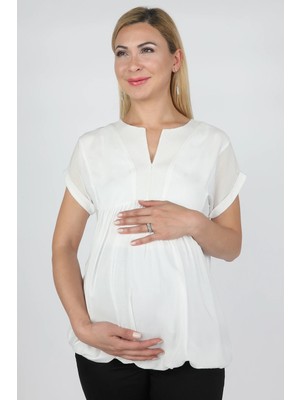 Balins Vual Payetli Bluz Beyaz