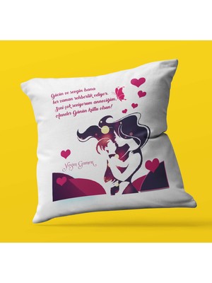 Armağan Zengini Kişiye Özel Anneler Günün Kutlu Olsun8 Temalı | Saten Kare Yastık