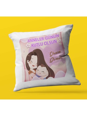 Armağan Zengini Kişiye Özel Anneler Günün Kutlu Olsun 15 Tema | Saten Kare Yastık